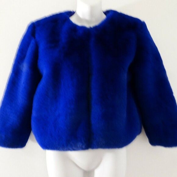 Central Park West New York  Chubbie Faux Fur Moto Jacket NWOT 298 Yellow… - Picture 7 of 13